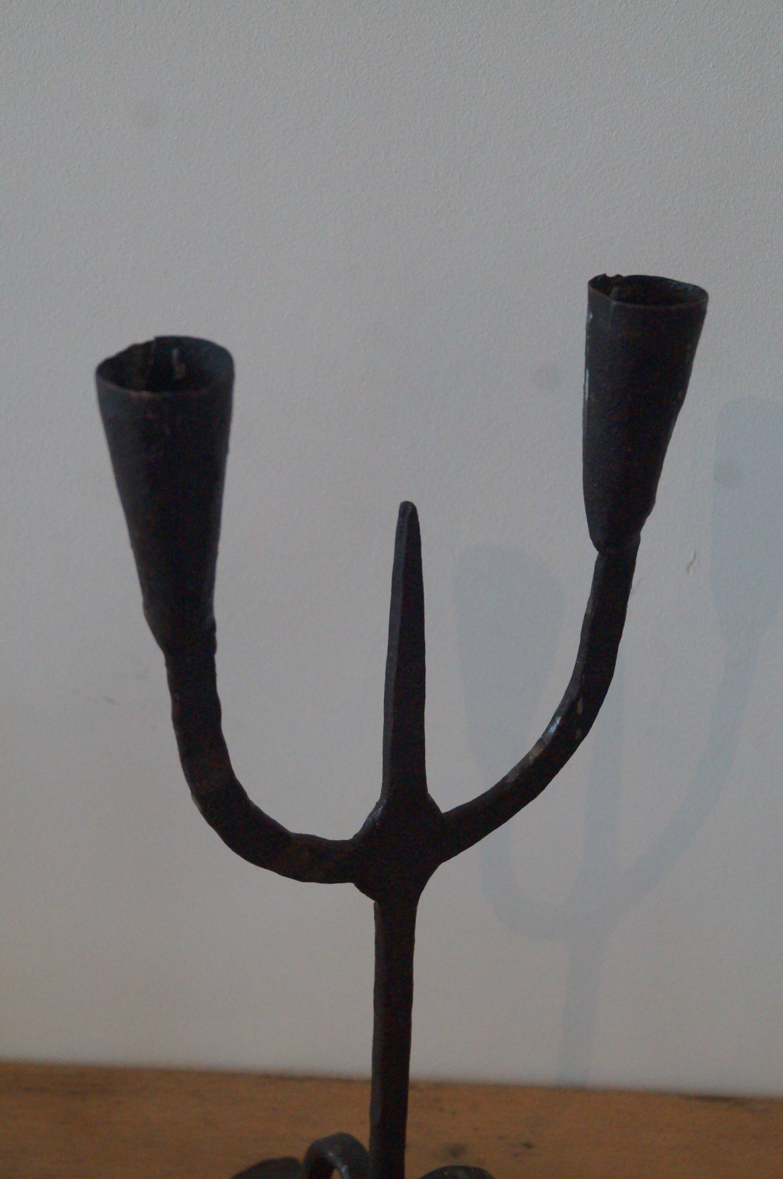 Brutalist candlesticks pair 1950