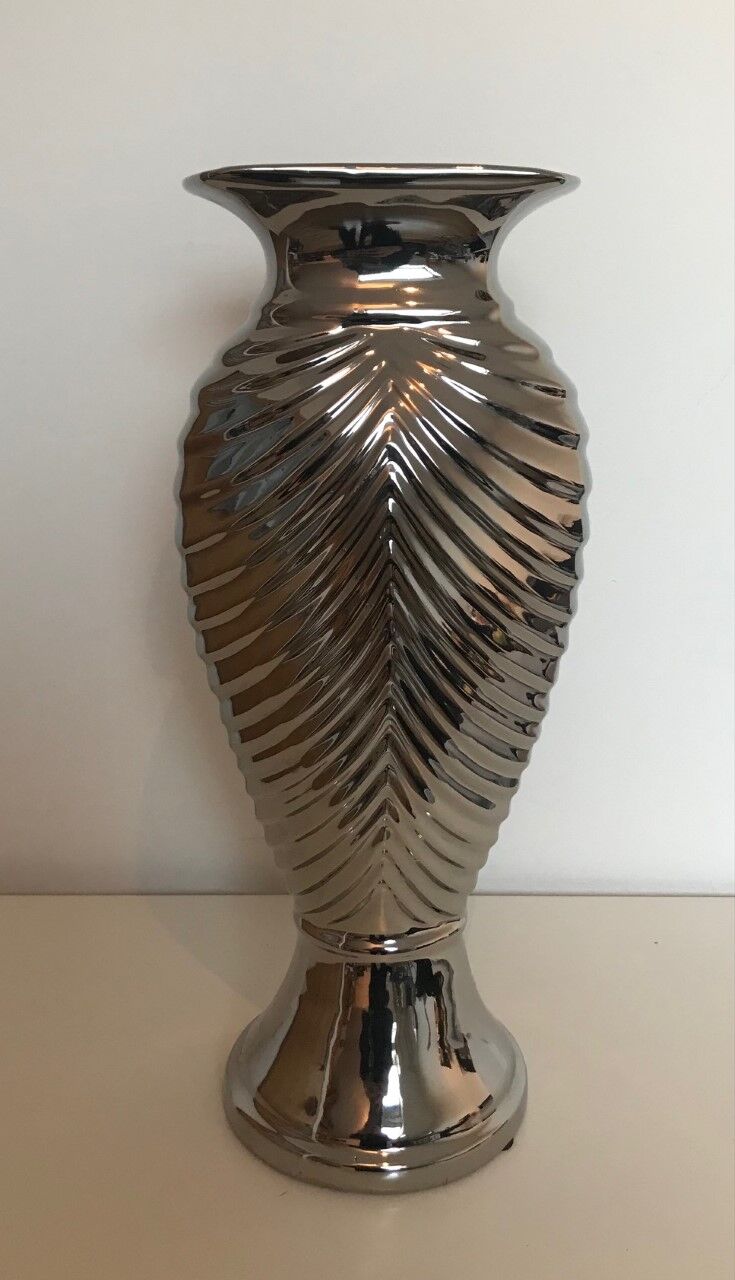 High Art Deco style metallic vase