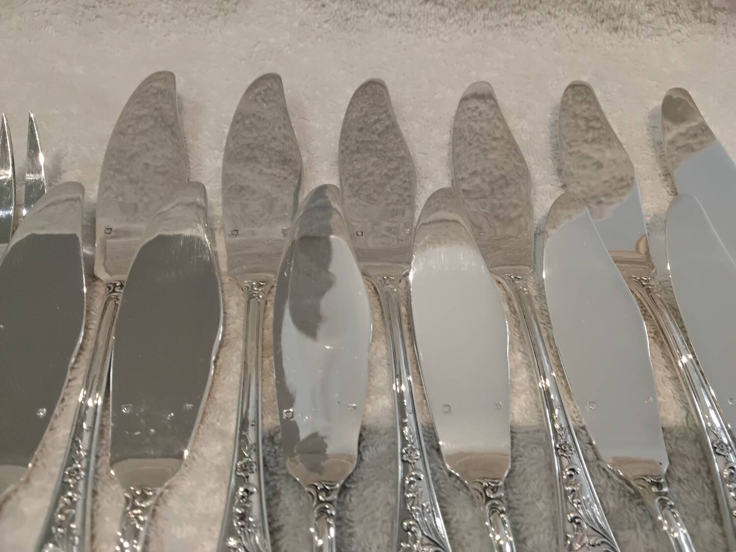 12 fish cutlery sets 24p silver-plated metal rocaille style Marly