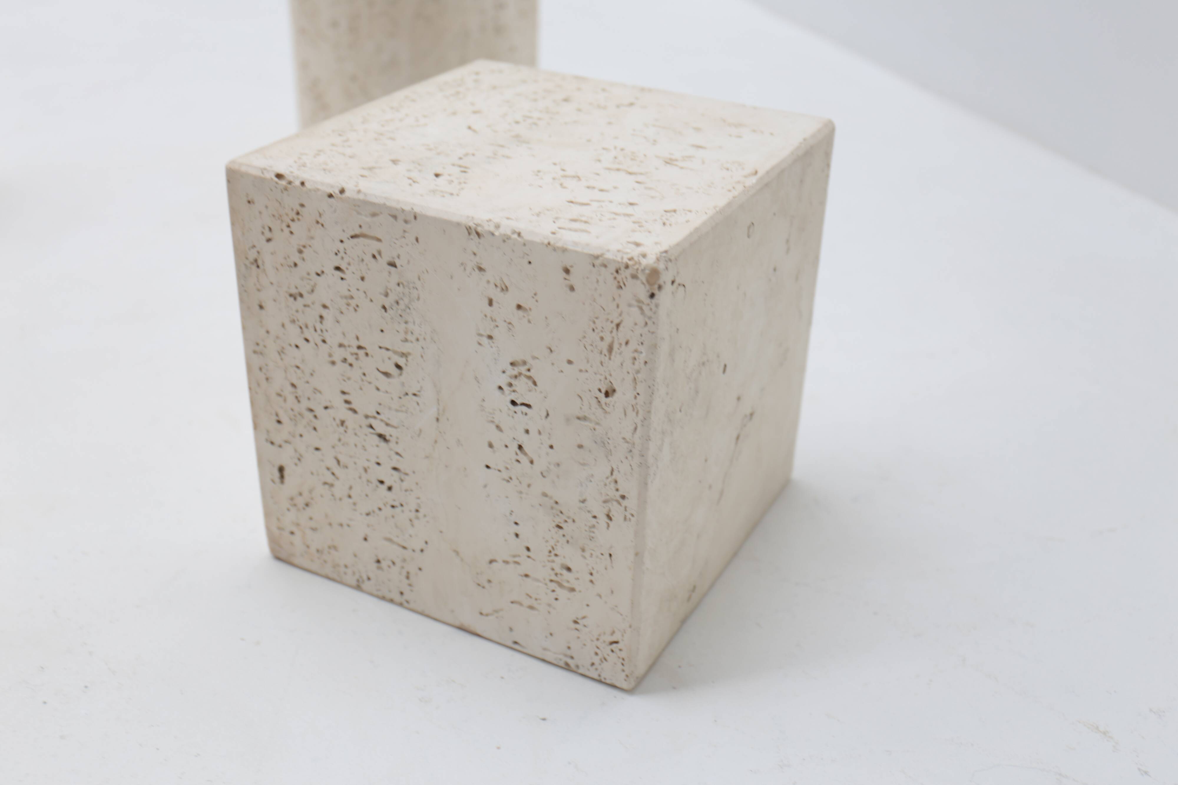 Metafora travertine coffee table by Massimo & Lella Vignelli, Italy