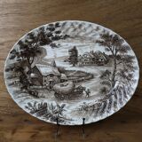 Vintage English Staffordshire 'HAYRIDE' Oval Presentation Dish