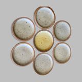 7 coasters / bottle / ceramic cup sandstone signed Le Tesson