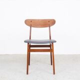 Farstrup teak wooden chairs with new skai, 1960s