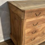 Louis Philipe chest of drawers in solid walnut, airbrushed