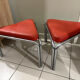Vintage Bauhaus orange triangular stools