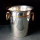 Orfevrerie Vuillermet - champagne bucket in silver metal and golden handles