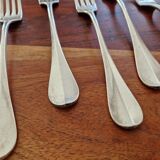 Christofle, Paris - Set of 6 table forks - Fidélio/Baguette model with medallion back