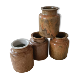 Set of 4 sandstone pots