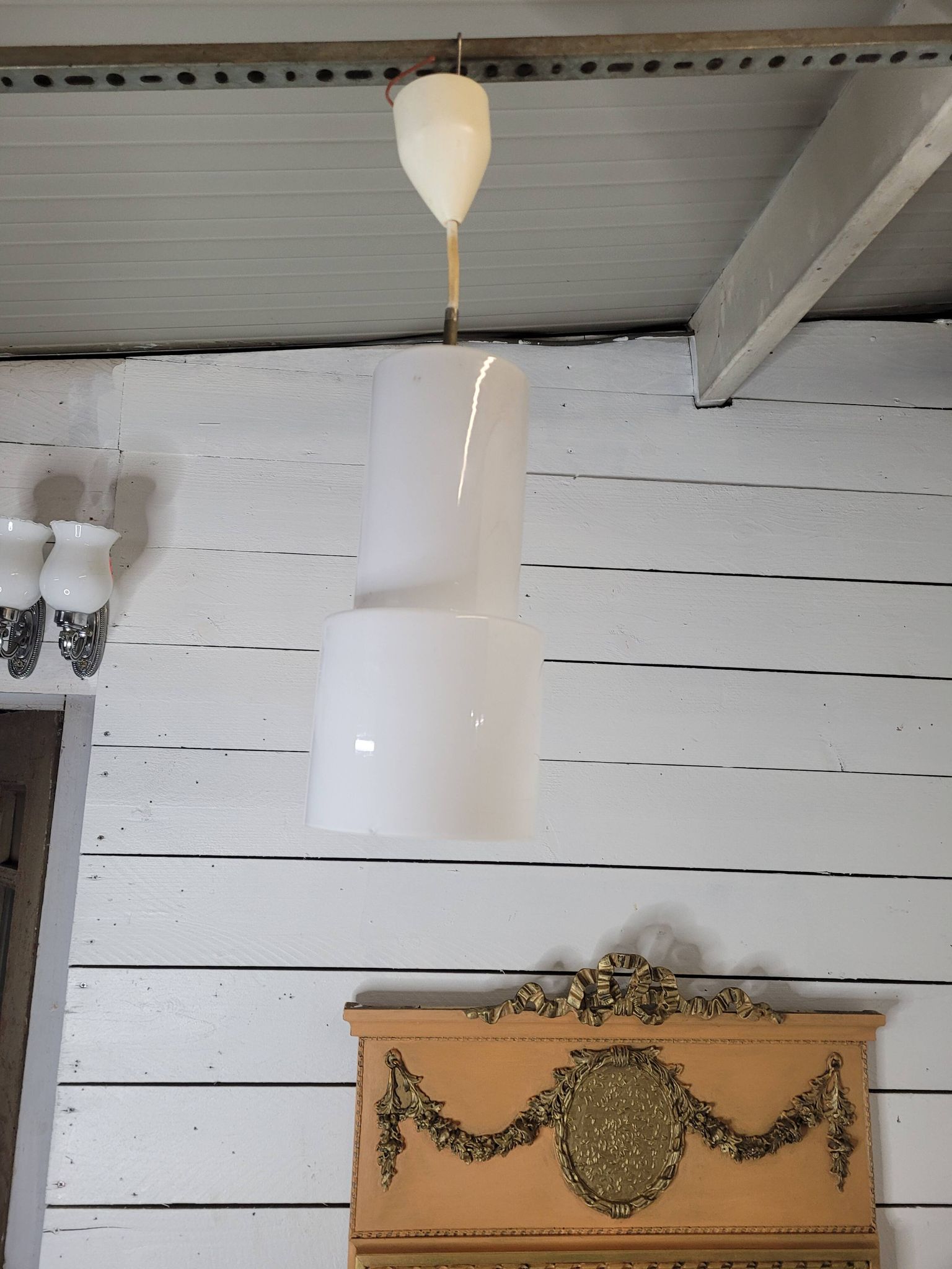 Suspension vintage en verre des années 60
