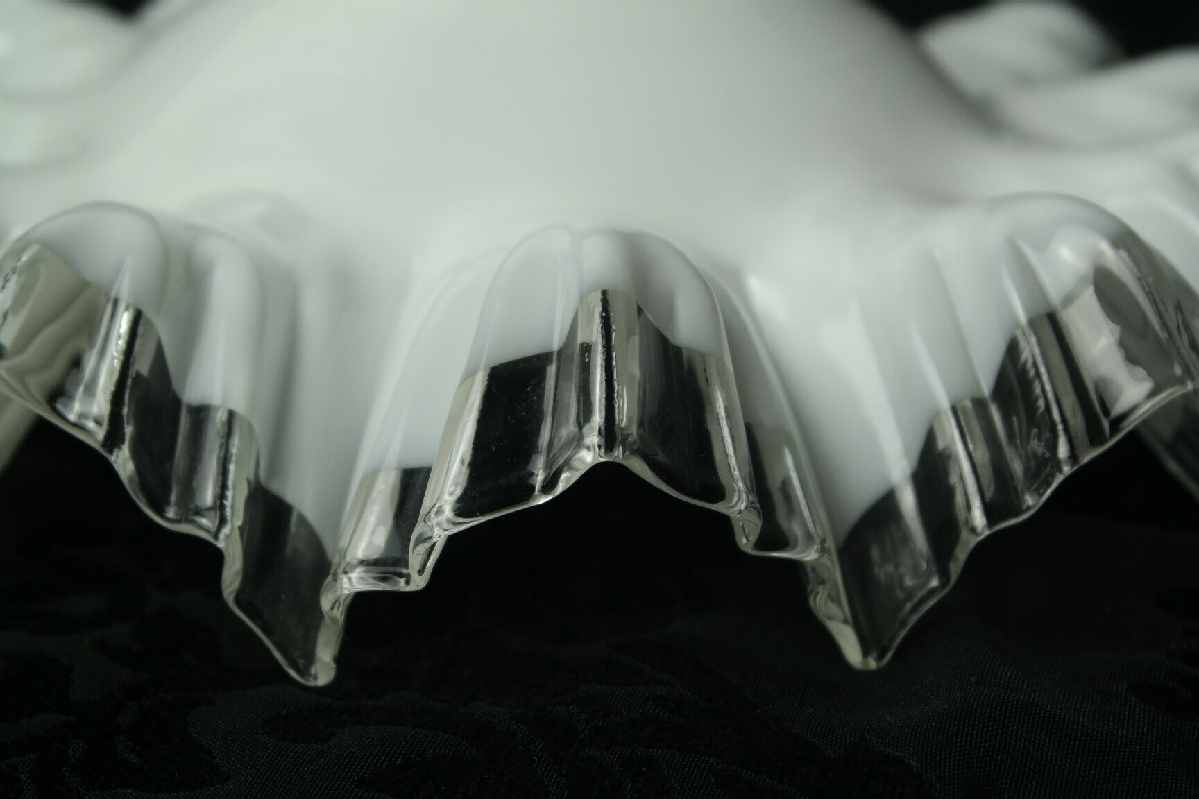 Toothed white opaline lampshade 30s