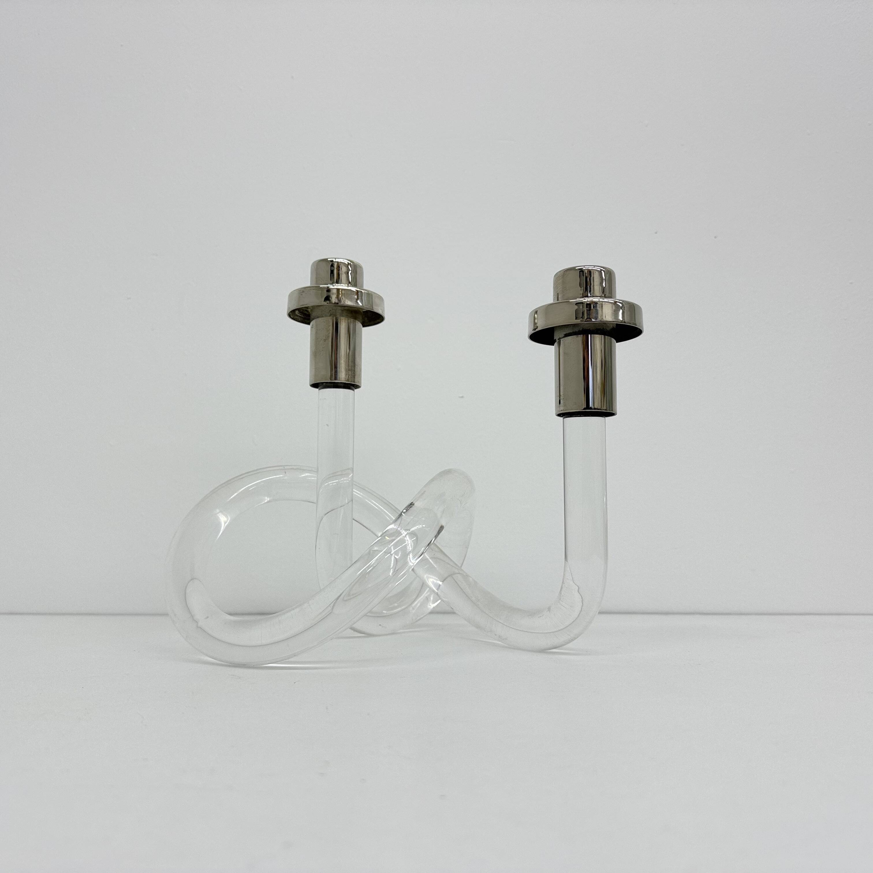 Dorothy Thorpe Pretzel mid-century lucite candle stick, 1940’s