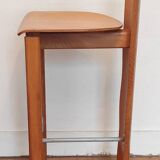 80's design solid wood high stools