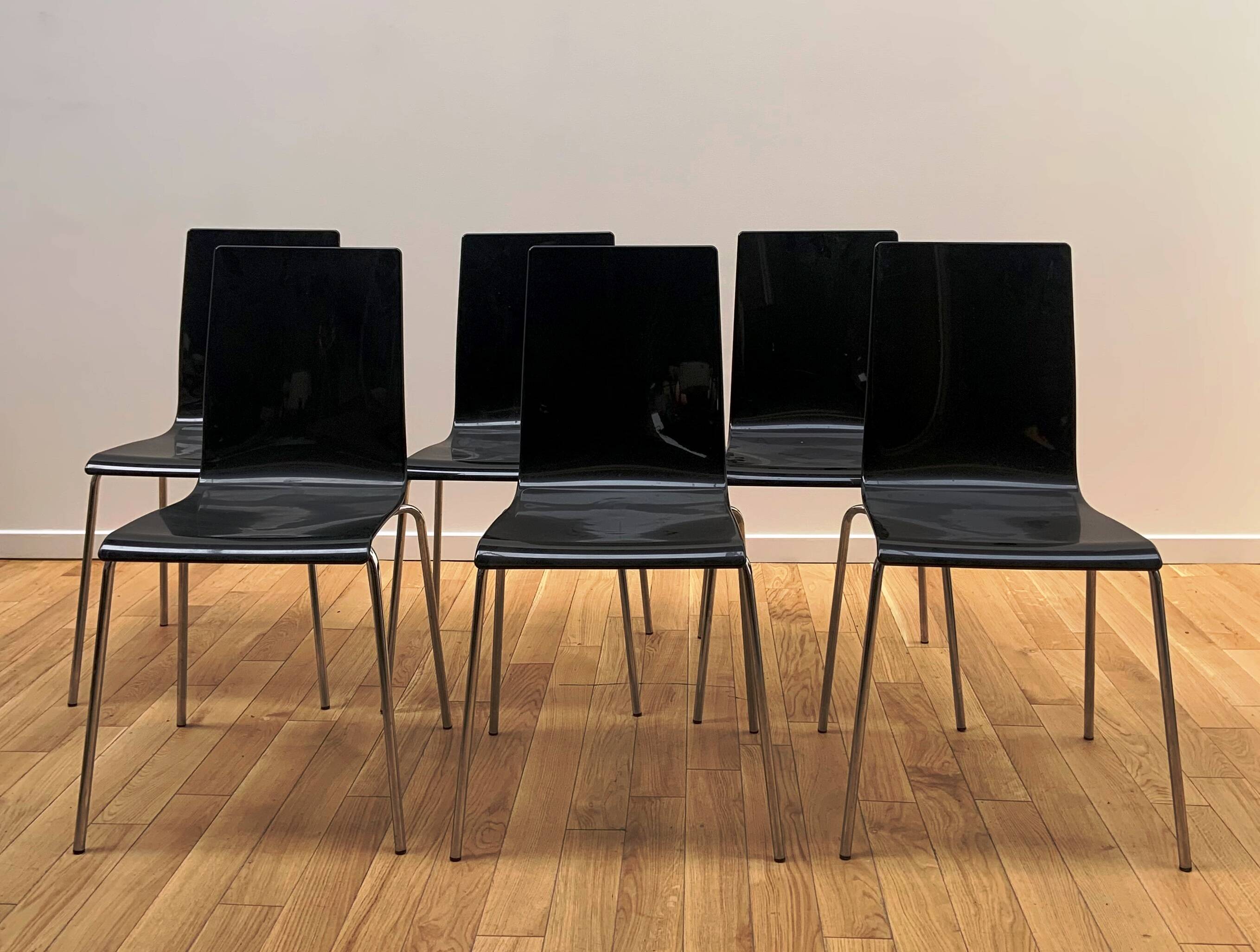 Set of 6 designer chairs Galvano Tecnica