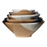 Set of 5 bowls / lemmi sicilian blue white terracotta