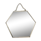 Brass hexagonal mirror 17x15cm