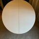 Oval tables white leather and stainless steel matrix with central stitching