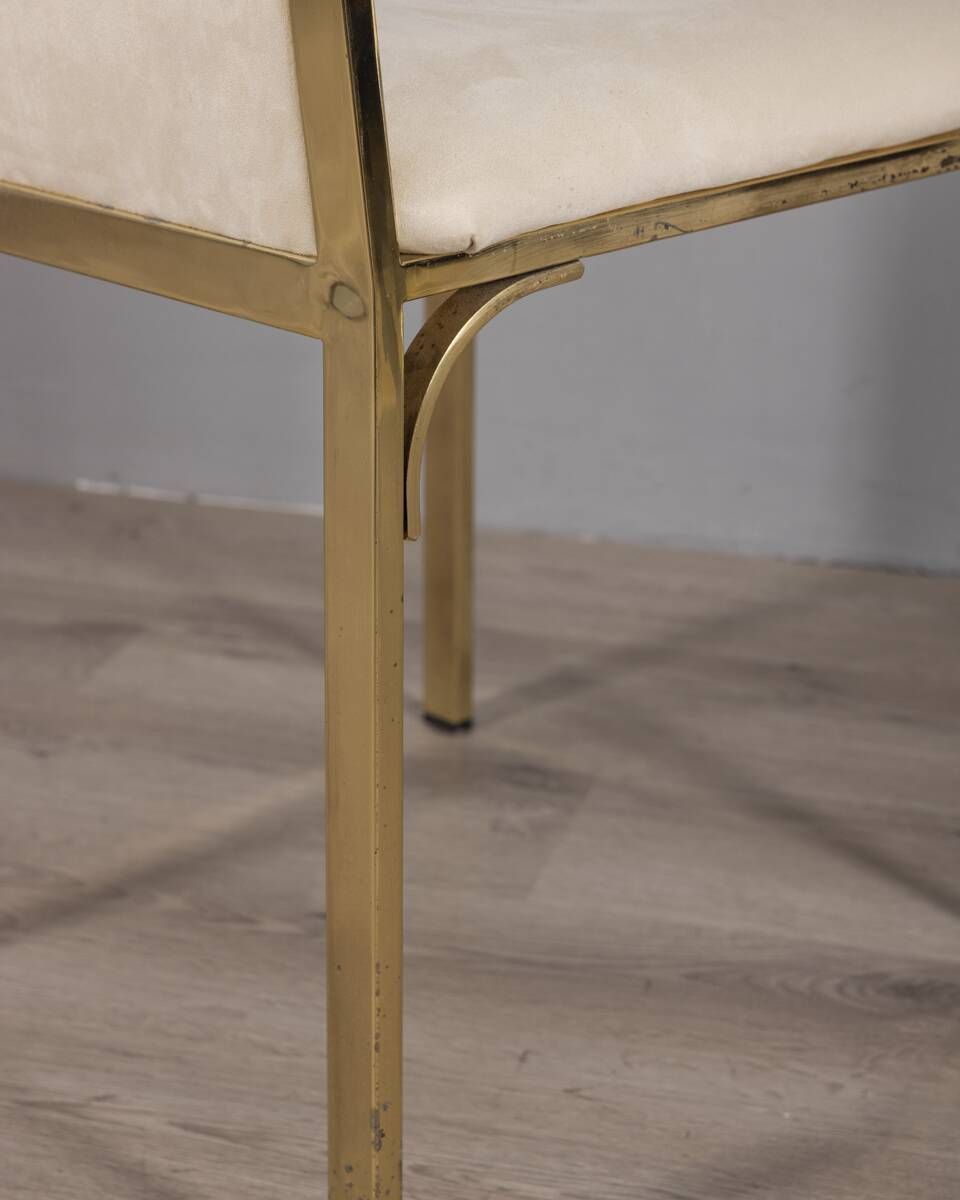 Set of 6 Vintage 1970s Chairs in Gold-Plated Brass, Designed by Renato Zevi