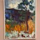 Original Swedish Oil on Canvas – "Tree in a Landscape", Unknown Artist – Vintage and Framed – 33 × 28 cm (12.9" × 11")