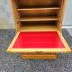 Old vintage rattan oak secretary desk bookcase