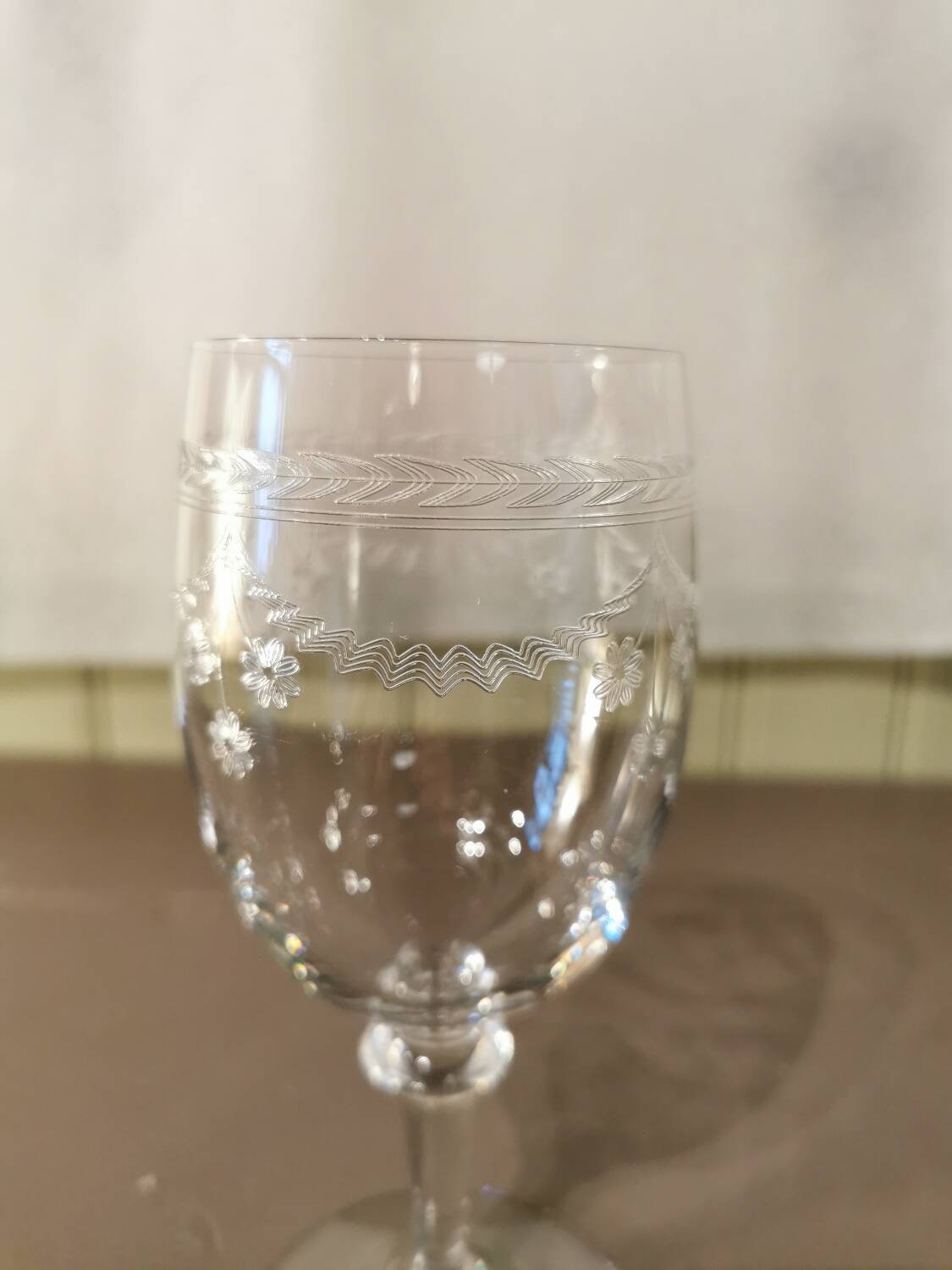 Set of 9 crystal glasses from the Napoleon III period