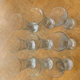 9 glass transparent bistro vintage 1970