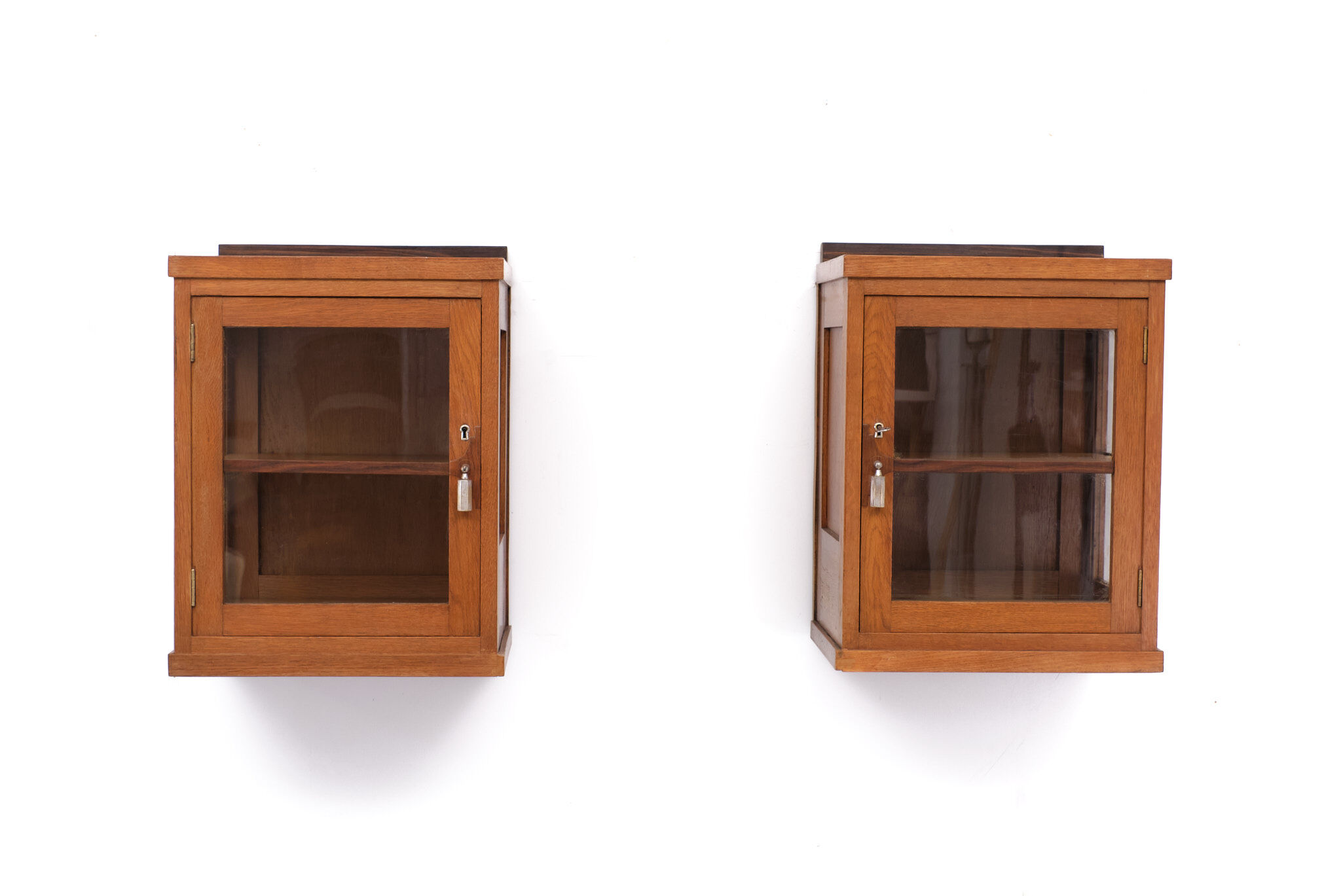 Oak art deco hanging cabinets 1930s