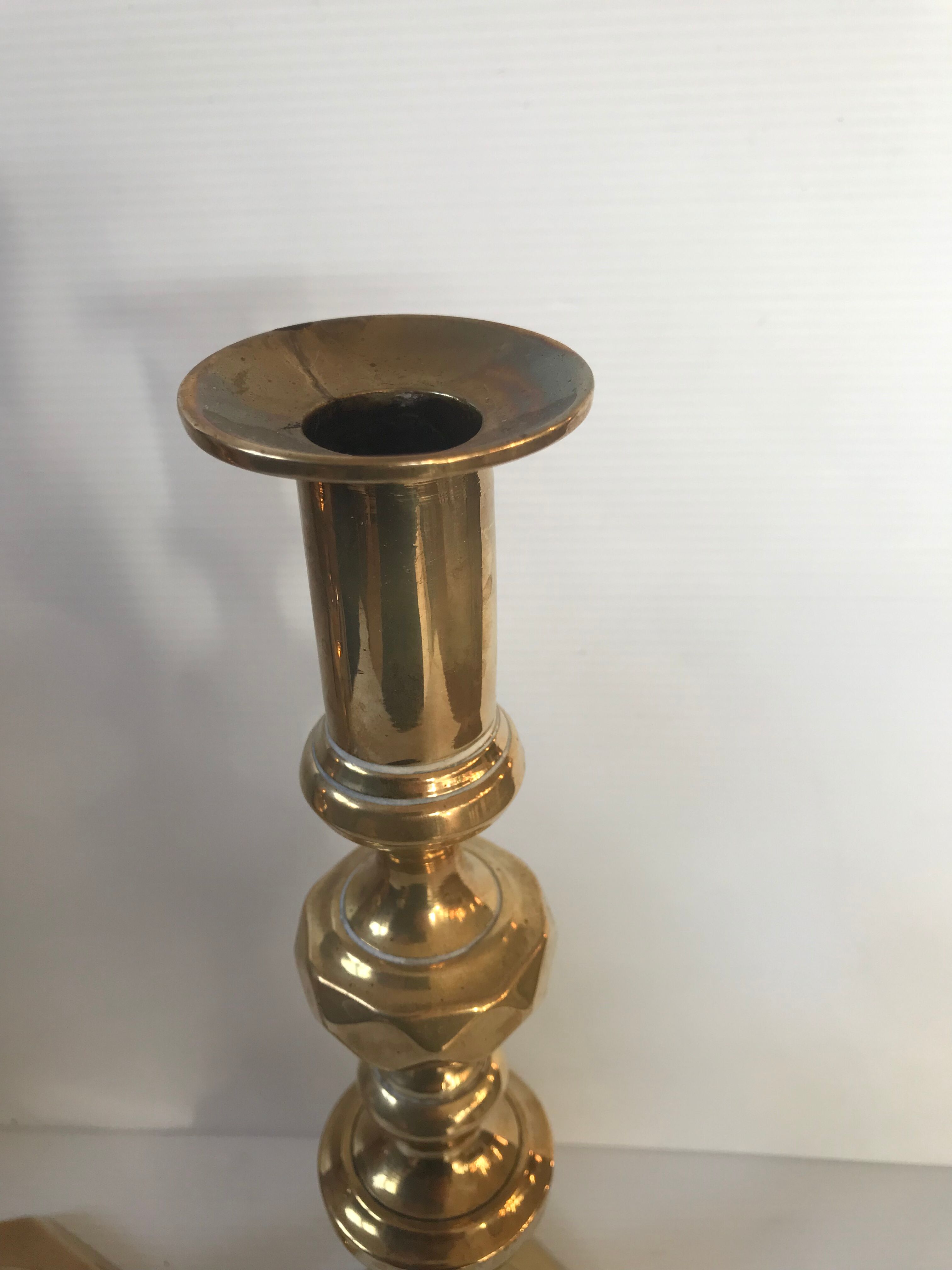 Pair of Victorian candle holders in gilded bronze