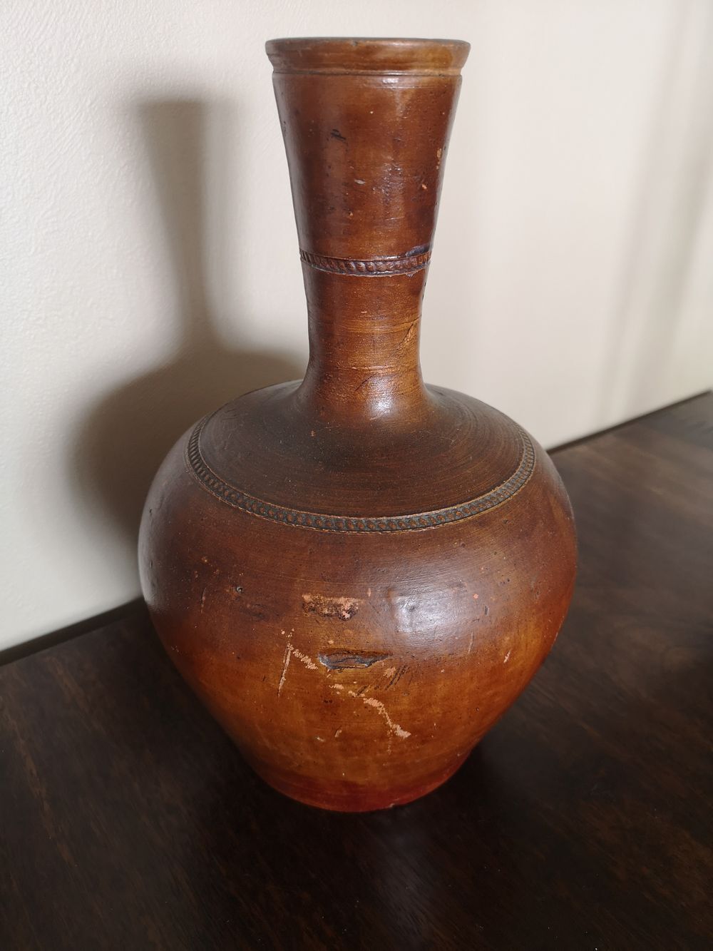 Glazed terracotta vase - Late 19th century