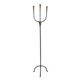Candelabrum for the floor in wrought iron and brass.