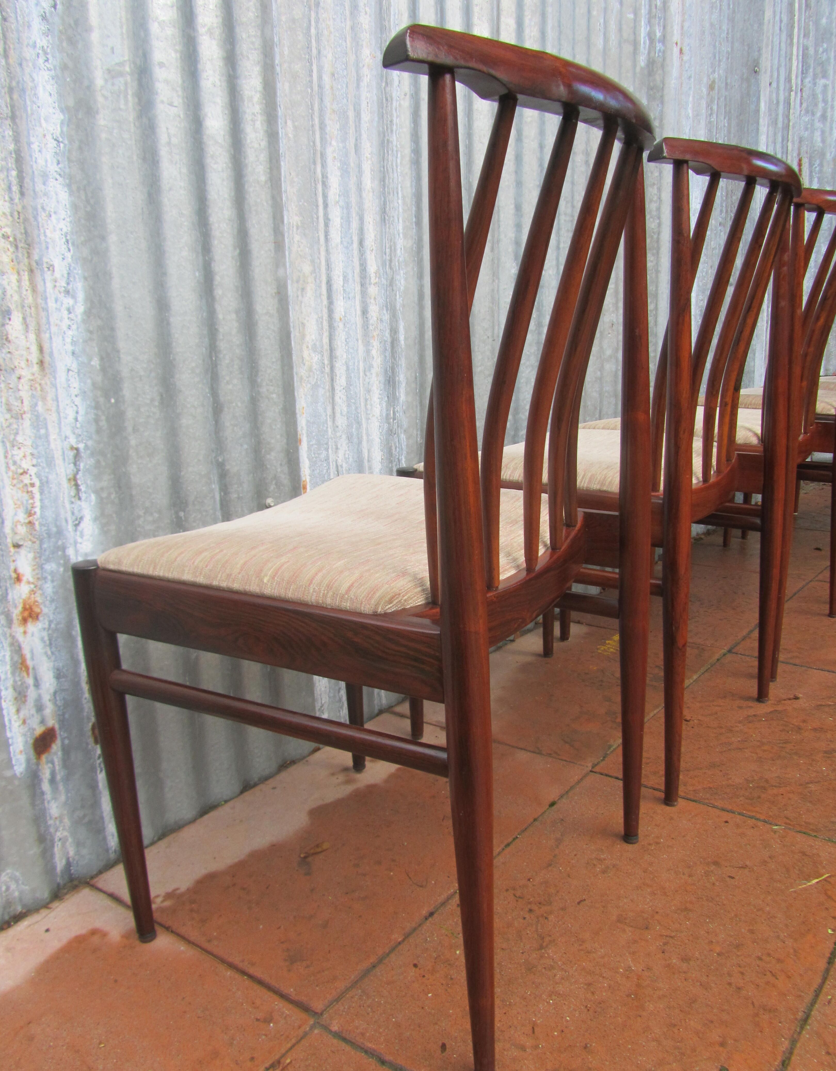 Dutch design rosewood chairs for Awa, 1960s, set of 5