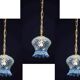 Set of 3 Murano blue glass pendant lights