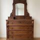 Ensemble commode Napoléon III en bois massif et marbre