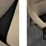 Vintage Mid-Century Scandinavian Modern 2-Seater Brown Fabric Sofa Grace by Ikea, 1961