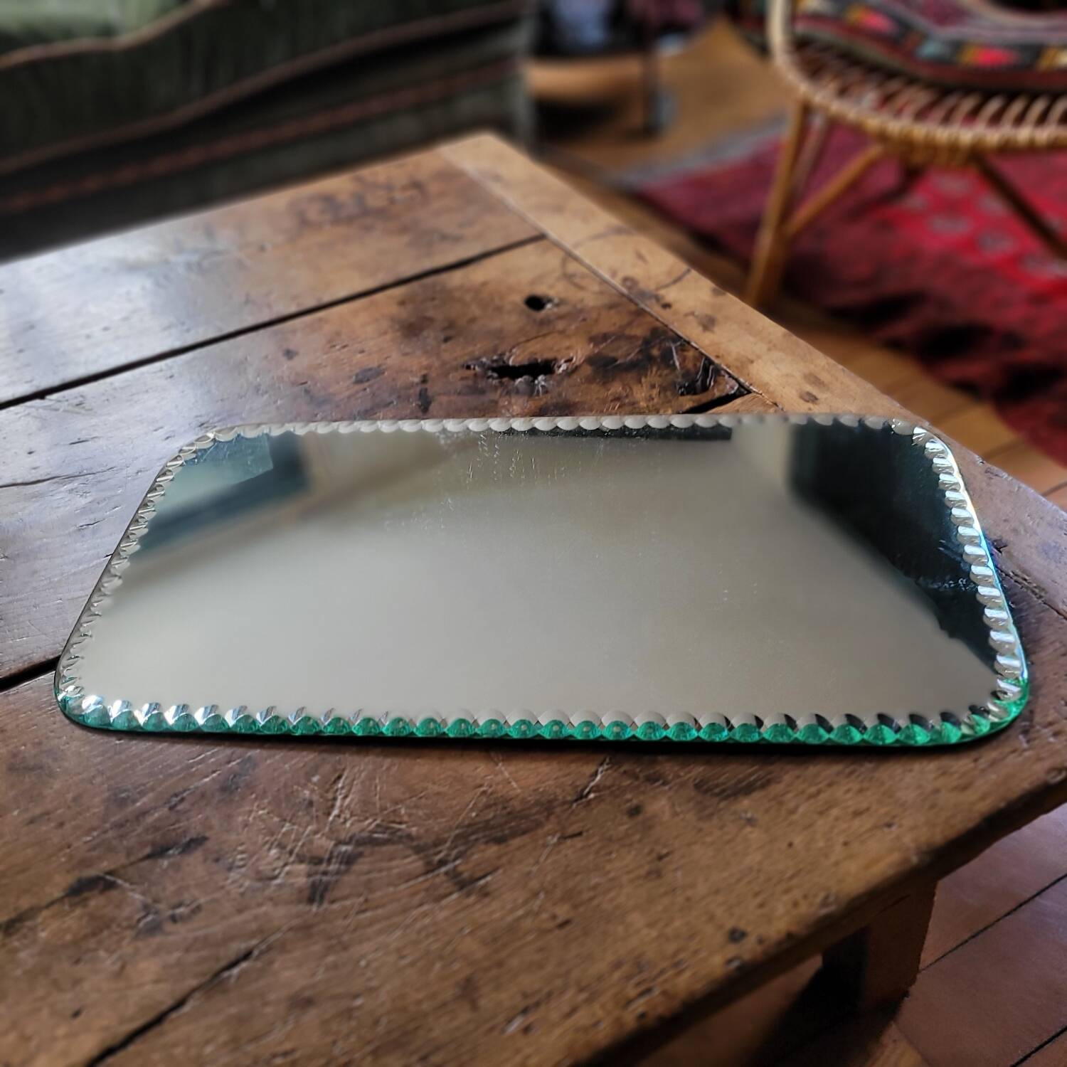 Rectangular mirror with molded edge — 1950s