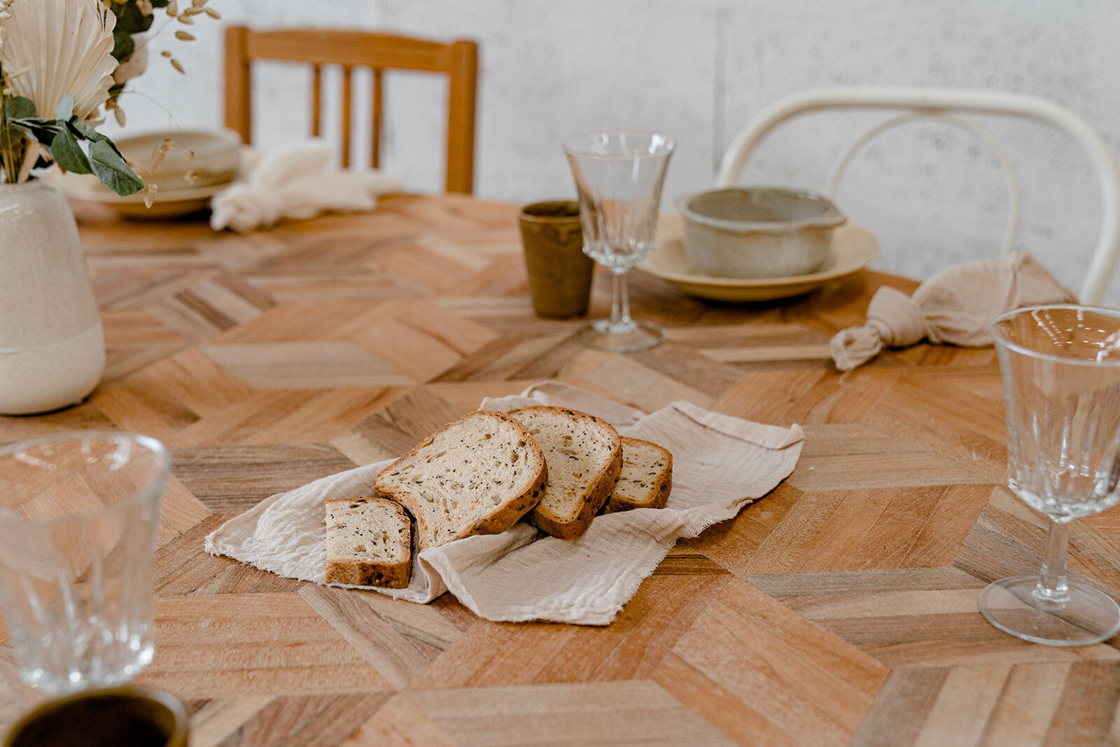 Oval marquetry table – solid wood