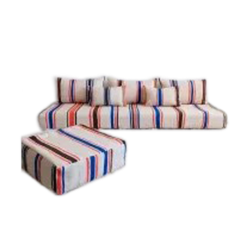 Moroccan sofa – striped sofa with cushions and zip covers