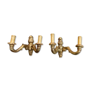 Paire d'appliques en - bois