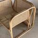 Amsterdam rattan armchair with U-shaped armrest, squared canework