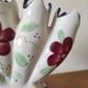 Tulip vase/bouquet holder in hand-painted earthenware