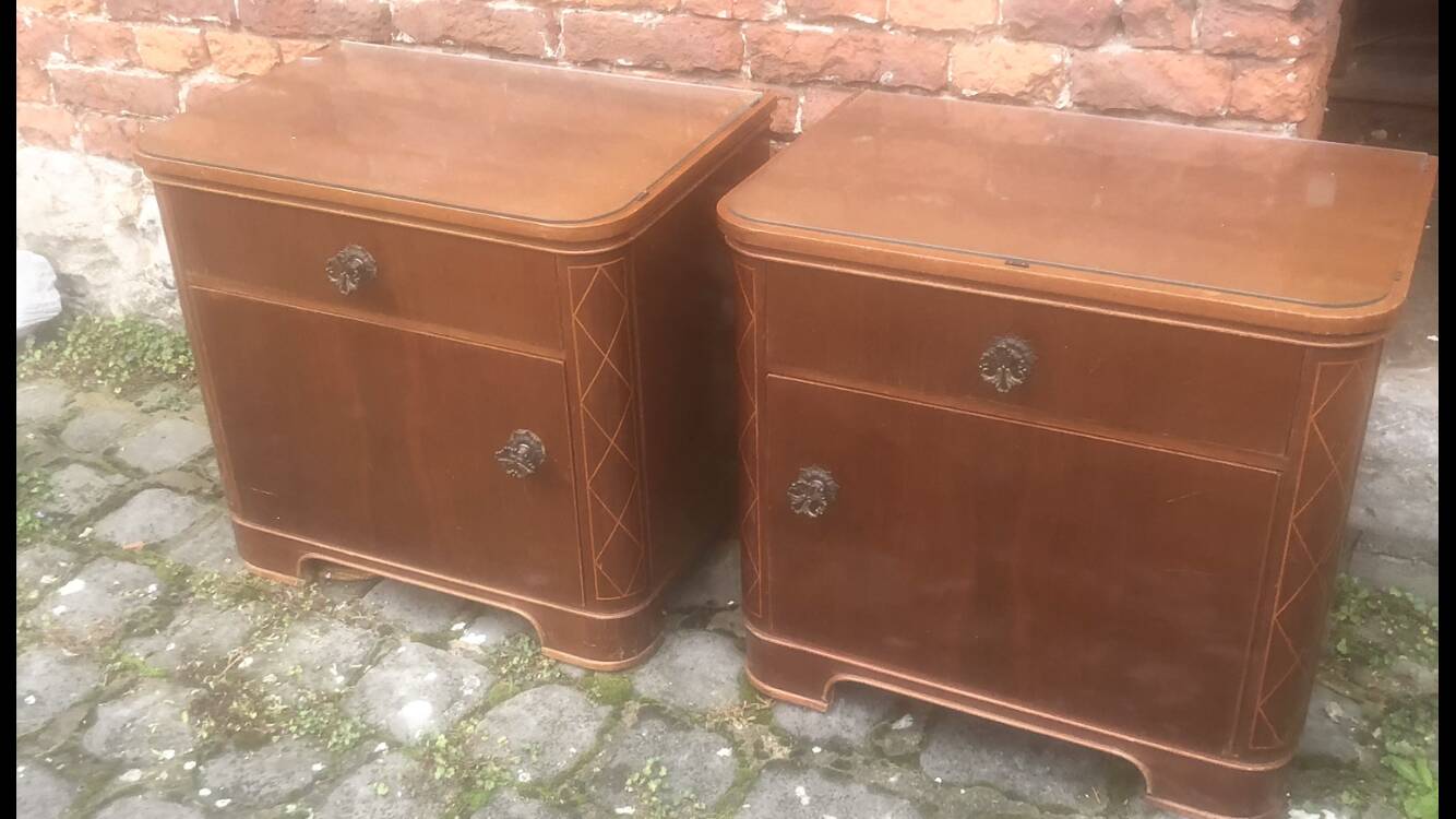 Pair of Art Deco bedside tables