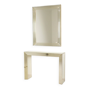 Miroir avec console argentés