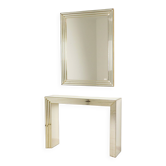 Miroir avec console argentés et dorés – Deknudt