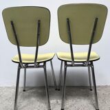Pair of Formica textile chairs