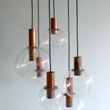 Large Copper & Glass Pendant Lamp from Raak, 1960s