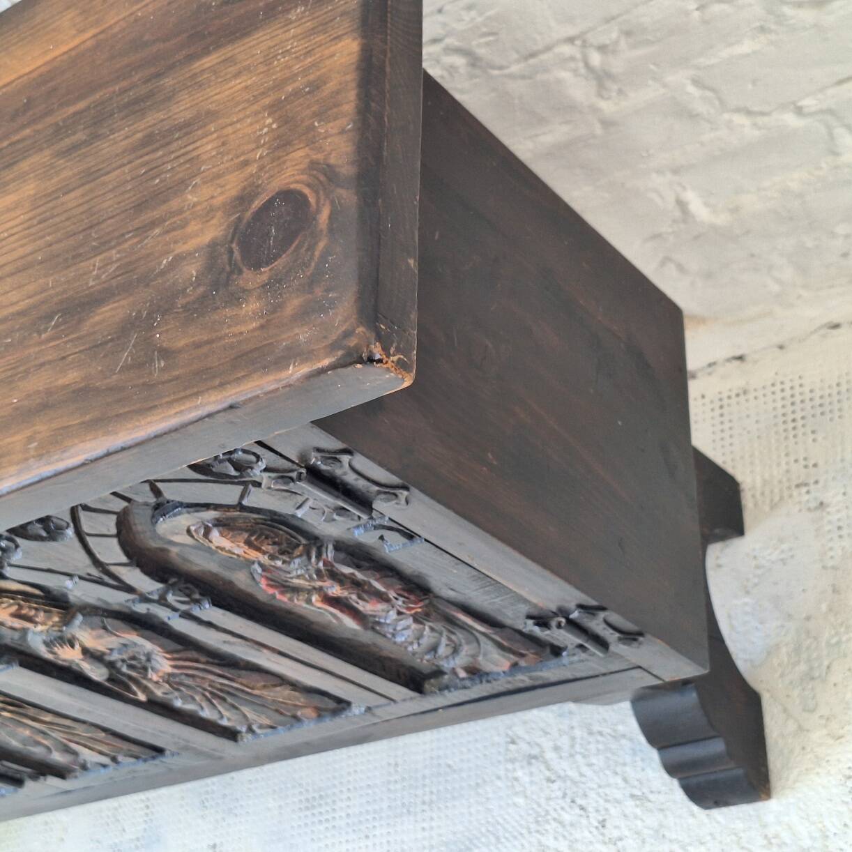 Console, carved Spanish colonial buffet from Artes de México, 1940s-50s.