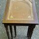 3 nesting tables in solid wood and tawny leather from the 1950s.