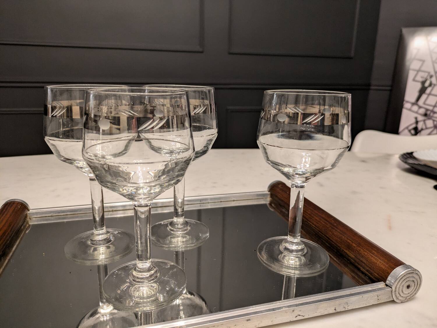 Art deco mirror tray