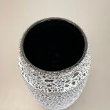 Pottery super white color fat lava multi-color vase scheurich germany wgp, 1970