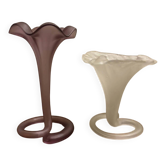2 "Lily" Stiver Vases