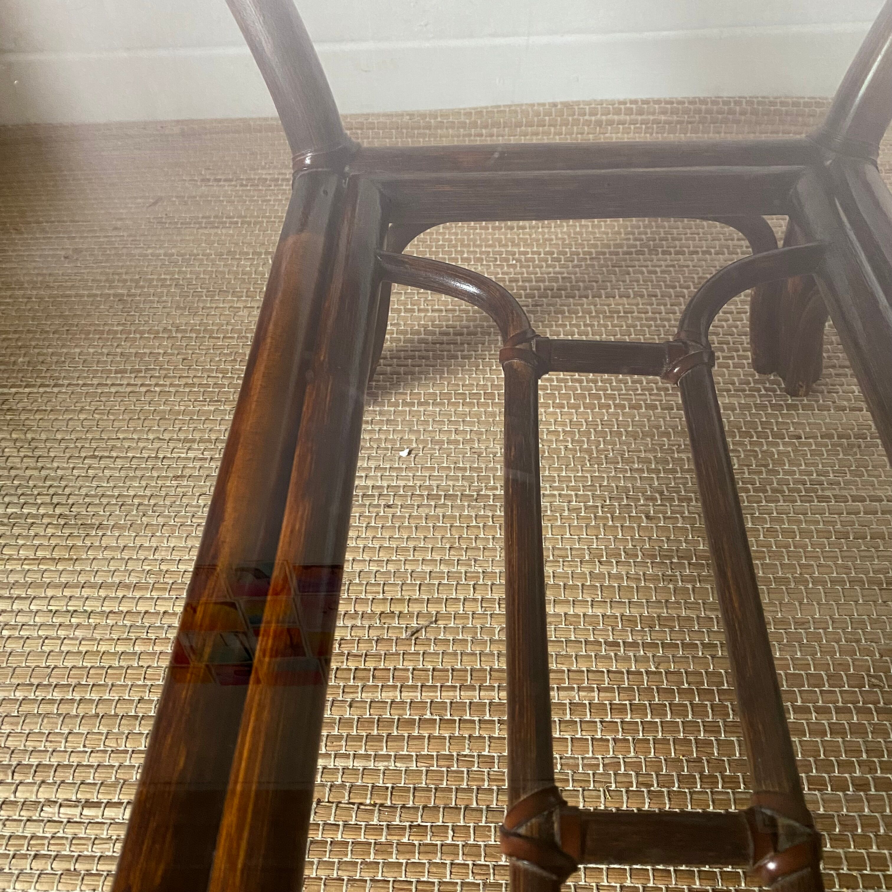 Rattan coffee table and smoked glass